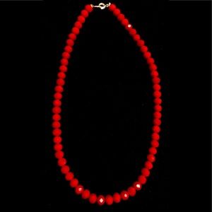 Red beading necklace